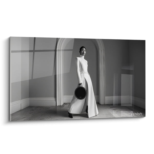 Mannequin Dress White Architecture Rounded - Walk Assured - Fashion Black and White Edition