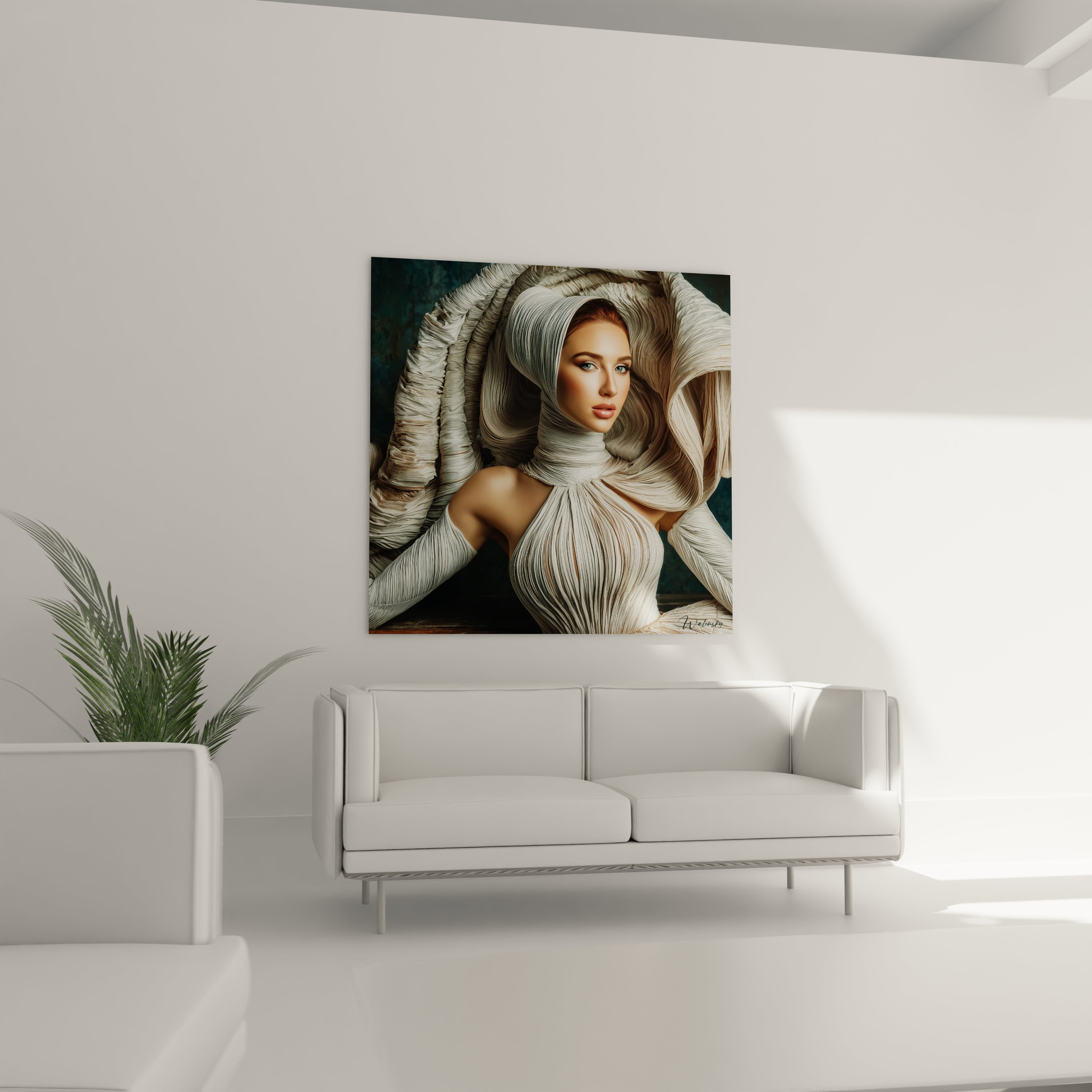 Tableau moderne femme élégante de Walensky, parfait pour décorer un intérieur contemporain