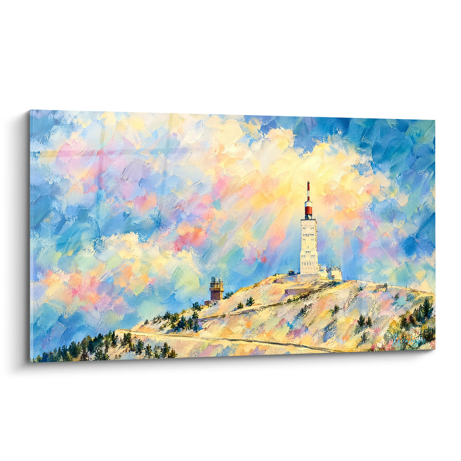 Tableau Antenne et ciel aux touches bleues et roses - Ascension lumineuse - Edition Mont Ventoux Provence-Alpes-Côte d'Azur France