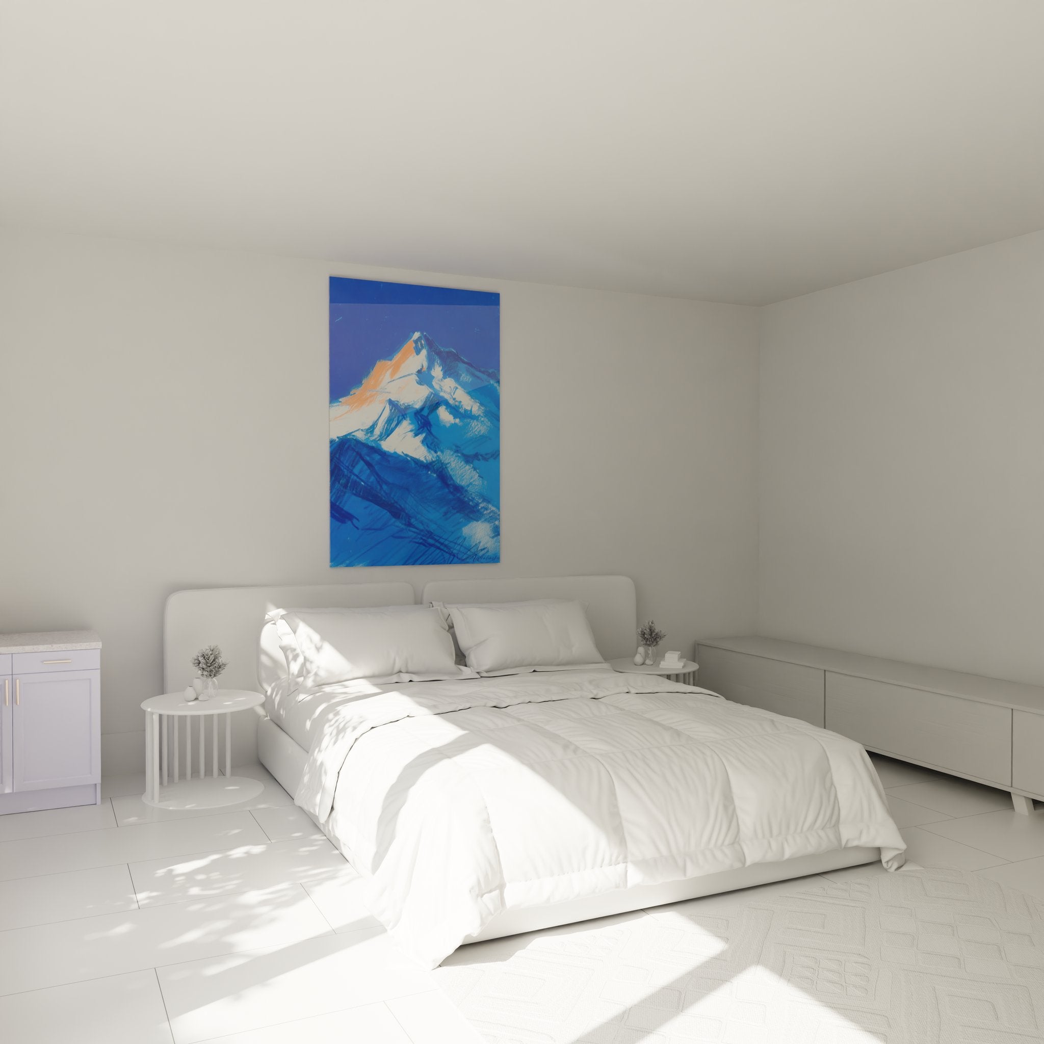 Tableau mural montagne chambre décoration murale sommet enneigé ambiance alpine