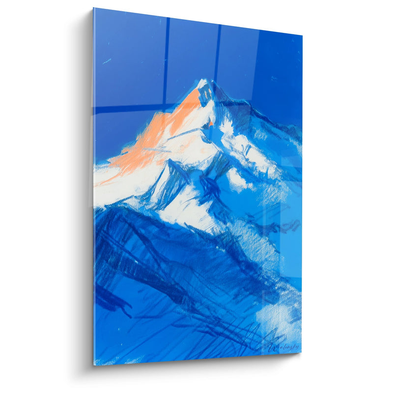 Snow-Capped Mountain Summit Painting - Alpine Majesty - Mountain Edition