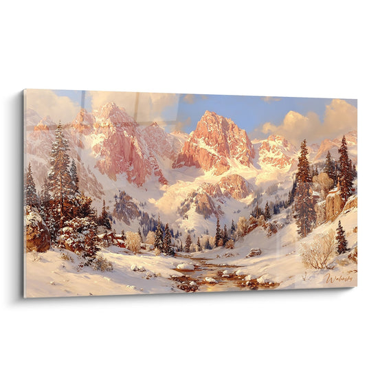 Tabella paesaggio montano innevato - Maestà alpina invernale - edizione Isole e arcipelaghi