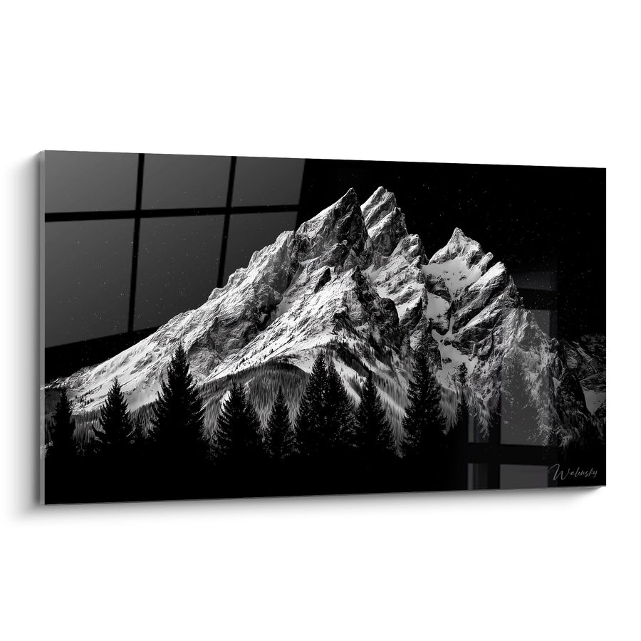 Cuadro Montaña Rocosa Nevada - Majestad Negra - edición Montaña