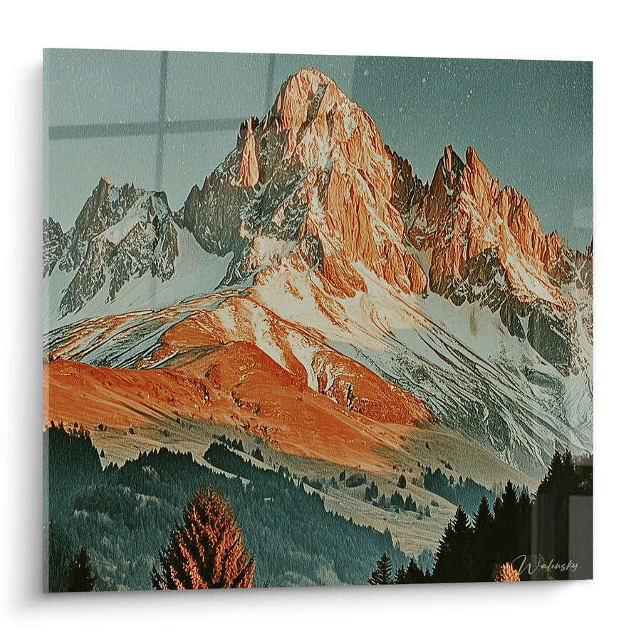 Tableau Sommets Enneigés - Alpenglow Majesty - édition Montagne