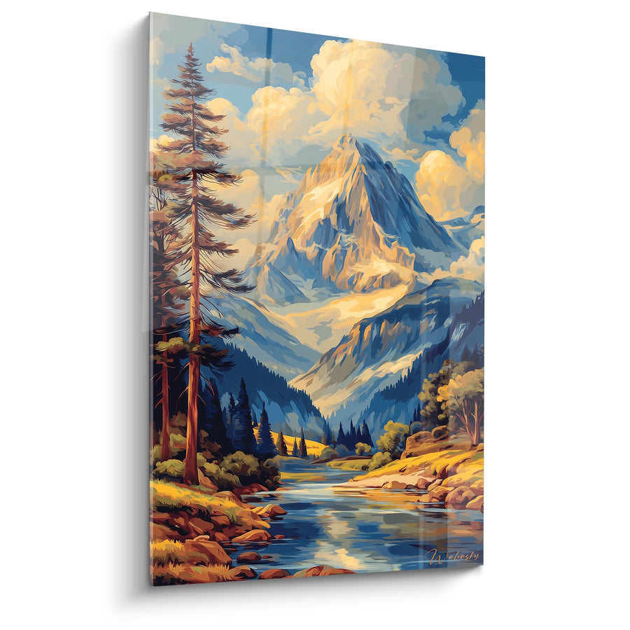 Cuadro Paisaje Montañoso con Río - Valle Sagrado - edición Montaña