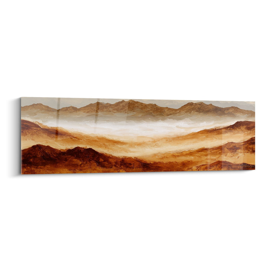 Tableau Paysage de Montagnes Ocre et Brume Dorée - Harmonie Terrestre - Edition Feng shui Centre Terre