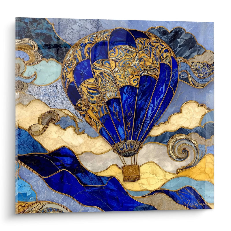 Art Nouveau Hot Air Balloon Painting - Majestic Flight - Balloon Edition