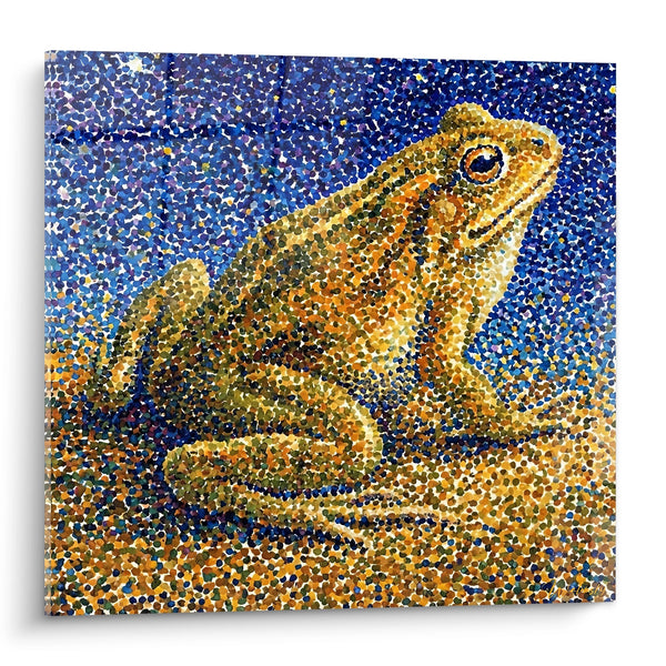 Mozaïek Gouden Pad met Oranje Reflecties - Symfonie van Tegelstukjes - Kikker Editie