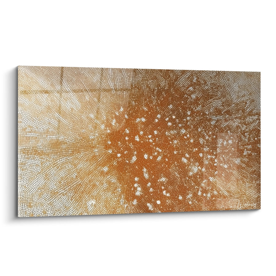 Tableau Mosaïque Dorée aux Motifs Géométriques Rayonnants - Éclat Solaire - Edition Art Islamique