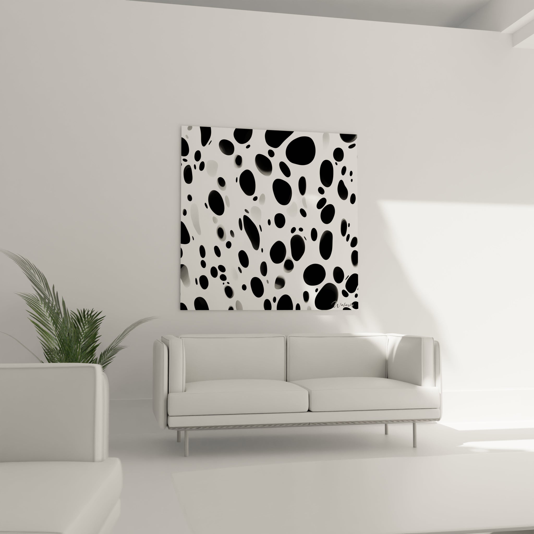 Tableau tacheté noir et blanc de Walensky, décoration moderne pour un intérieur élégant