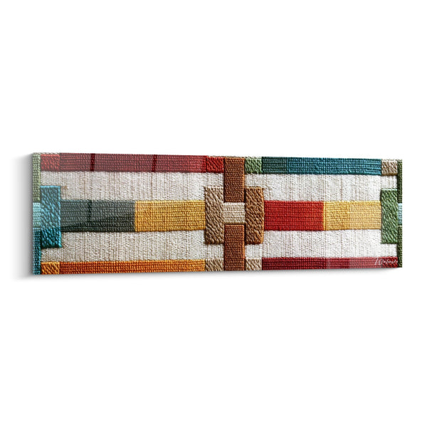 Cuadro motivos geométricos abstractos - Armonía de colores - edición tejido africano