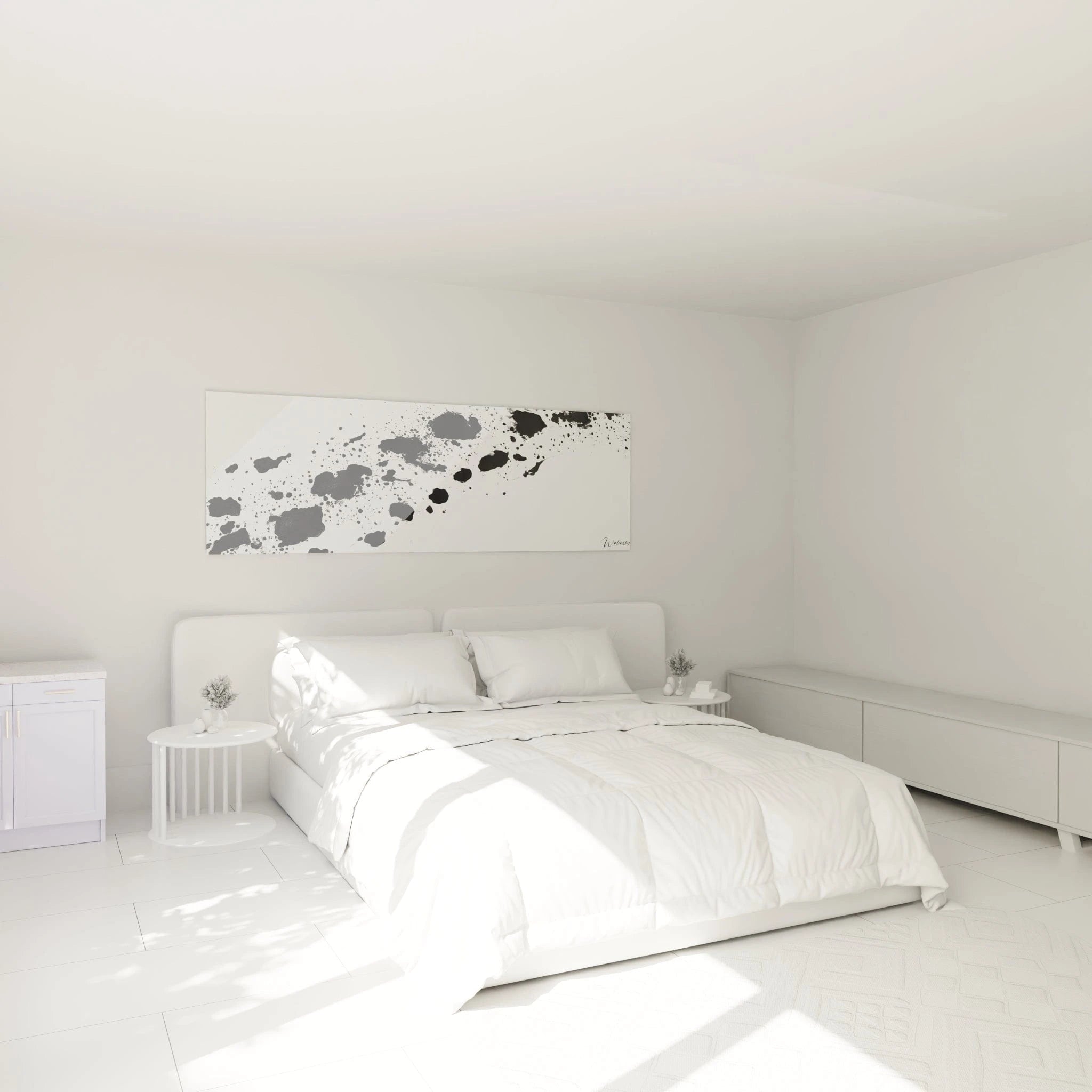 Tableau tacheté noir et blanc de Walensky pour décoration moderne de chambre