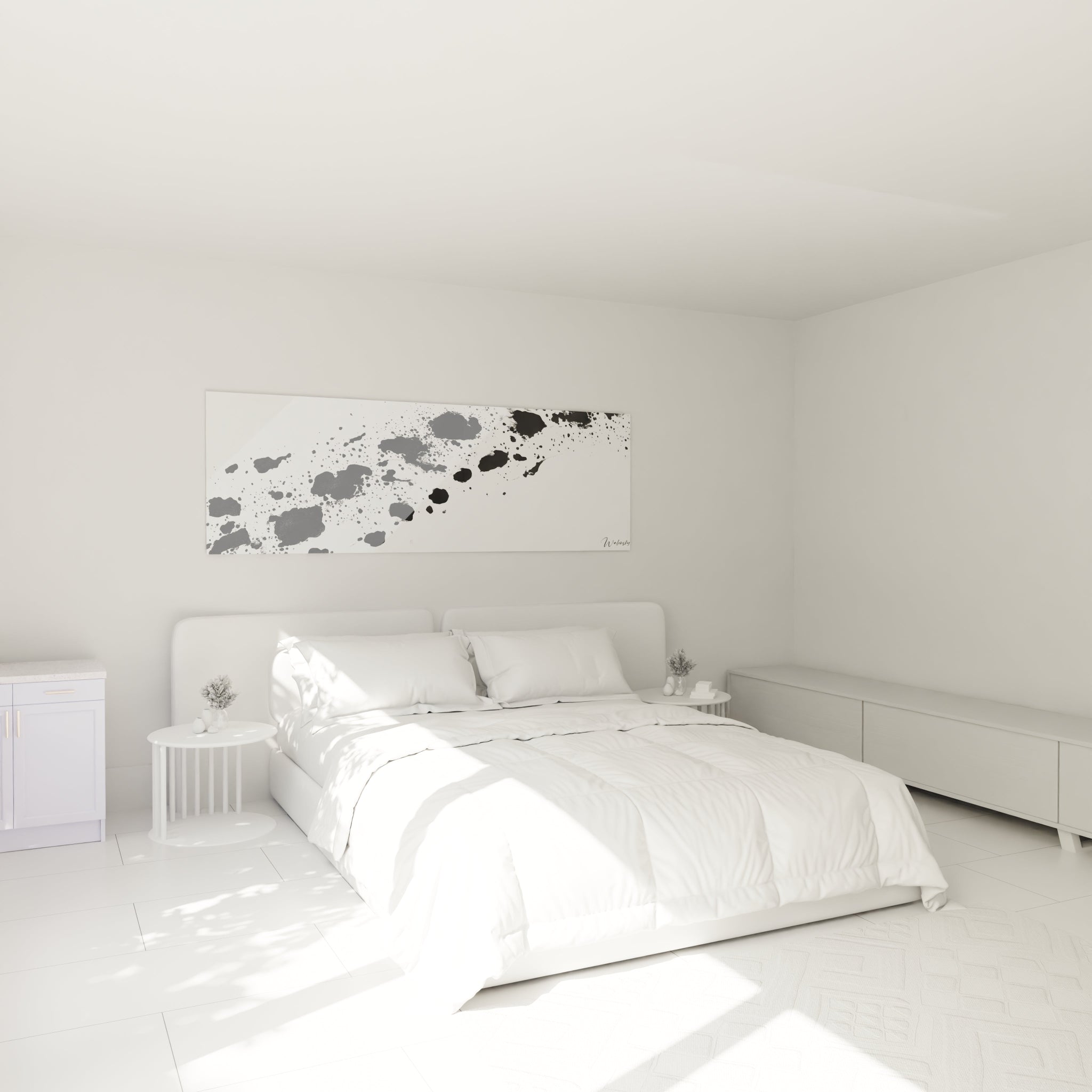 Tableau tacheté noir et blanc de Walensky pour décoration moderne de chambre