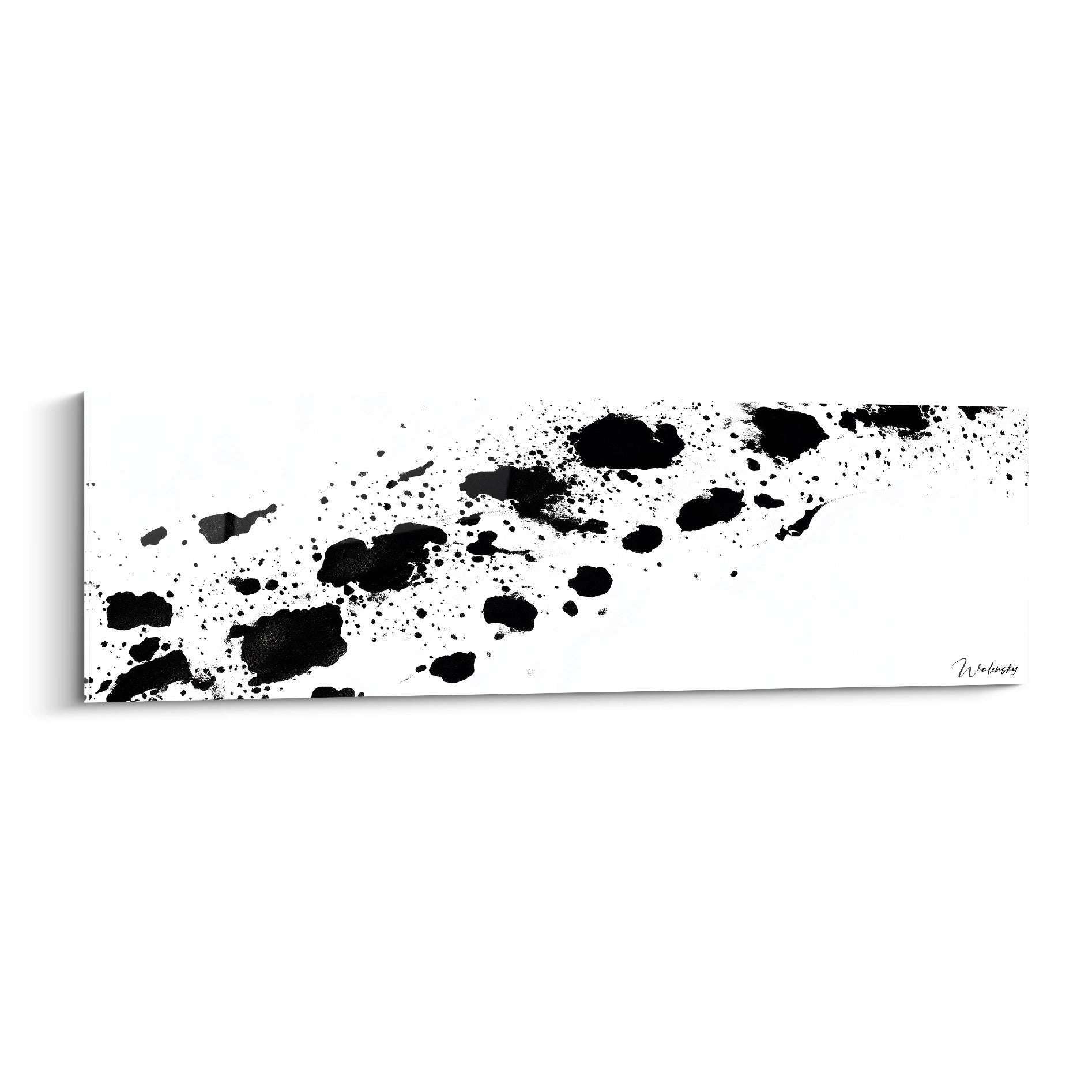 Tableau tacheté noir et blanc de Walensky avec des éclaboussures artistiques modernes
