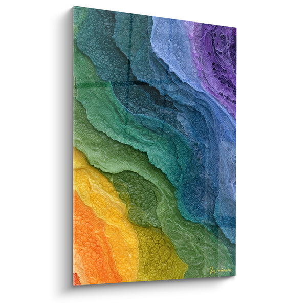 Organic Waves Orange and Purple Painting - Mineral Mutation - Multicolor Abstract Edition