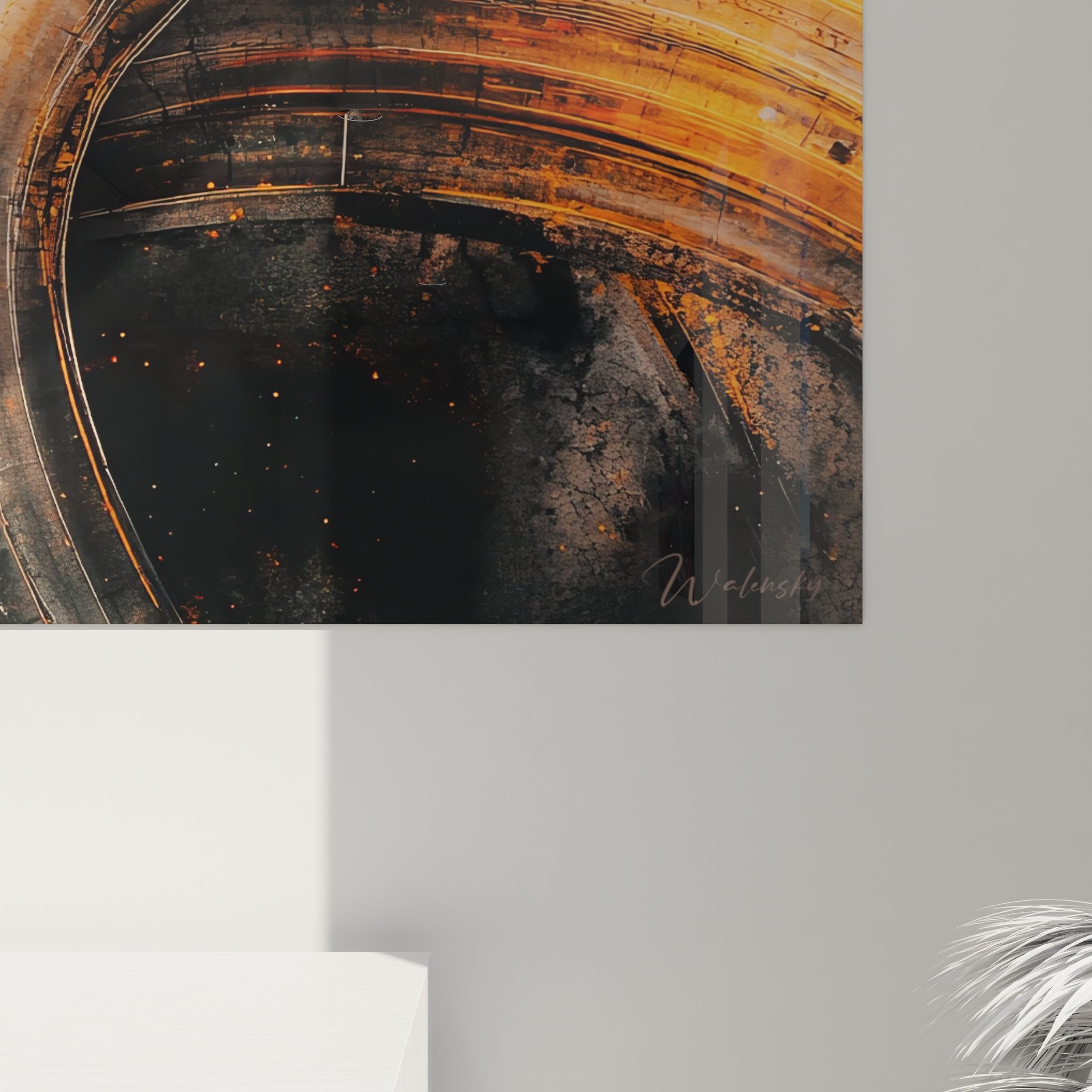 Vue ensemble tableau mural architecture futuriste autoroute urbaine décoration moderne