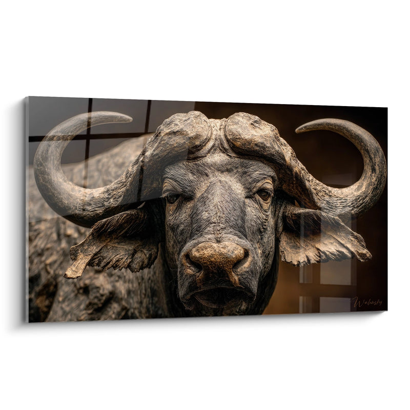 African buffalo painting - Majestic portrait with imposing horns - buffalo edition