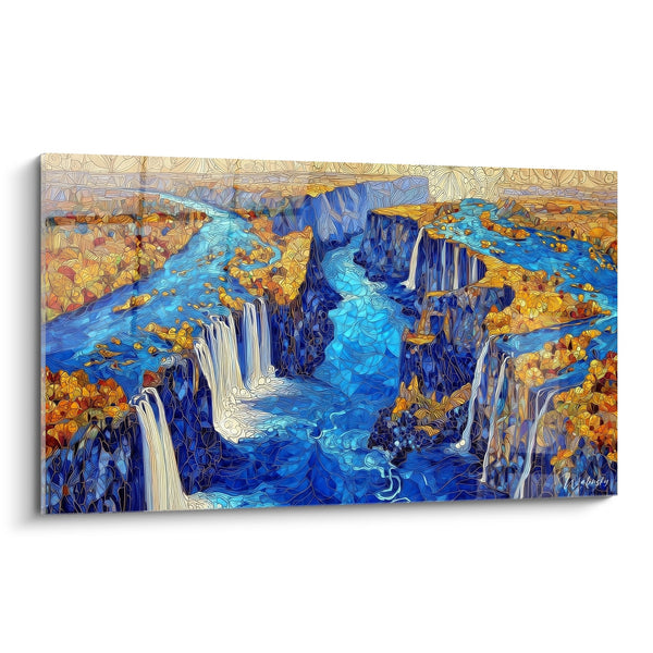 Tableau canyon cascades multiples - Symphonie aquatique - édition cascade