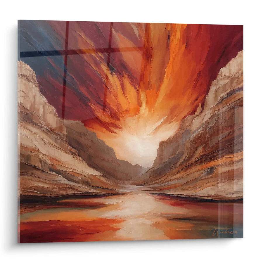 Tableau canyon désert coucher de soleil - Lumière ardente - édition désert