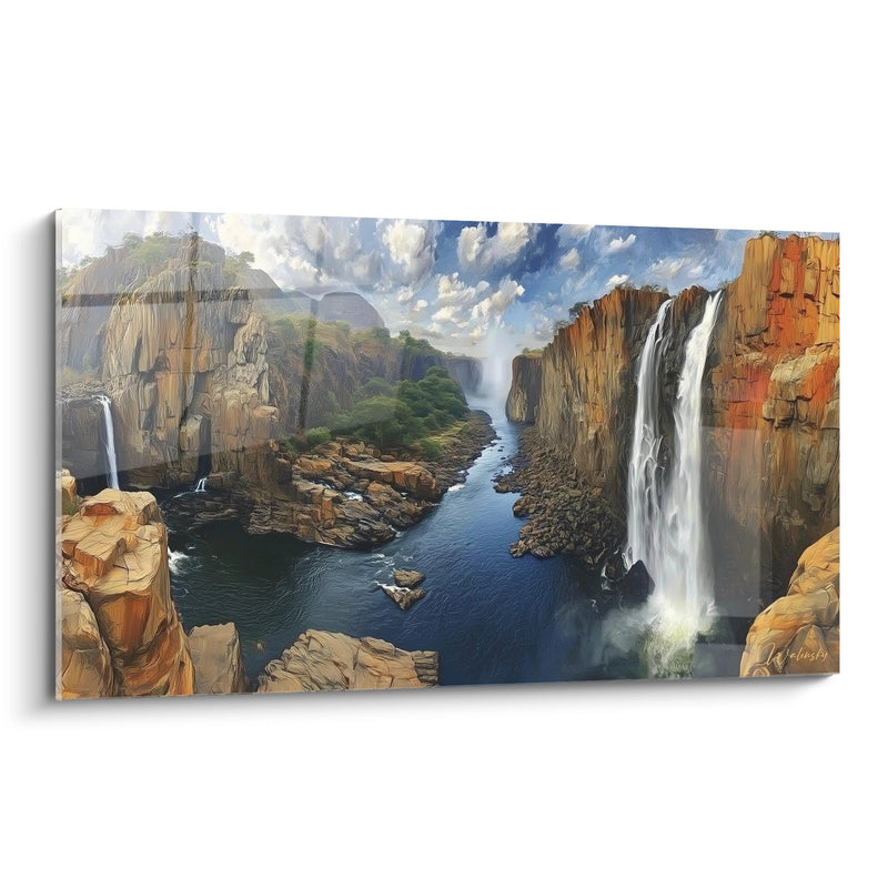 Gemälde Canyon mit Wasserfällen - Majestätische Schluchten - Cascade Edition