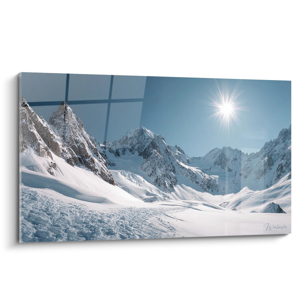 Tableau Montagne Enneigée - Glaciers Alpins Ensoleillés - édition Hiver