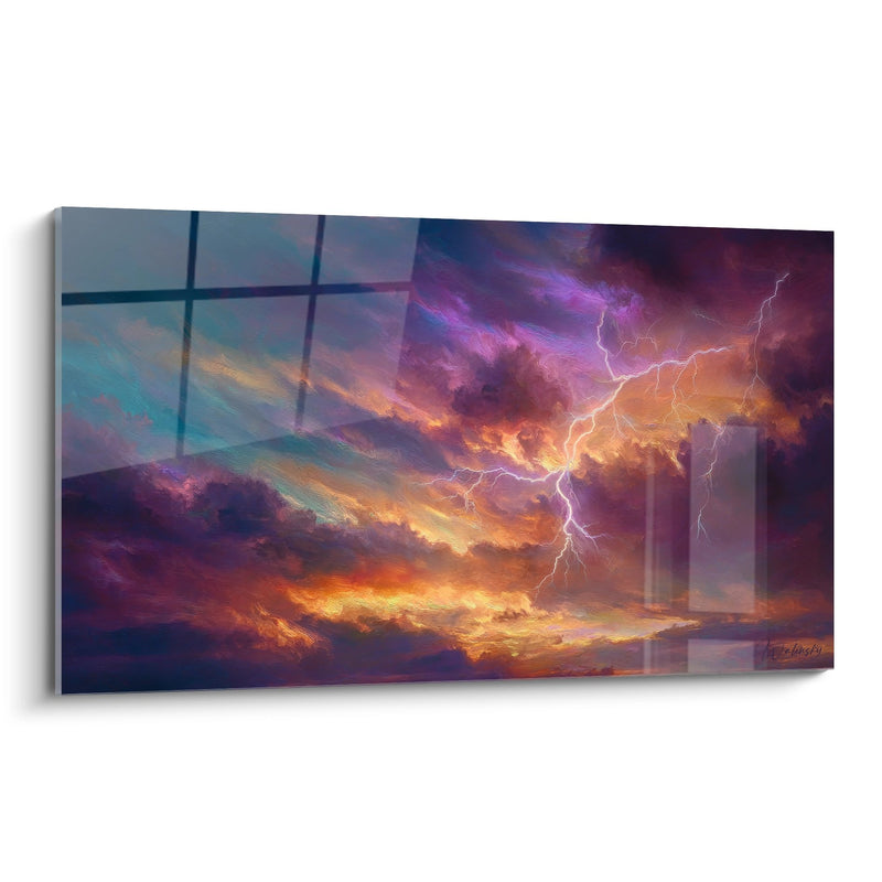 Dramatic Storm Canvas - Electric Storm in Purple Hues - Sky Edition