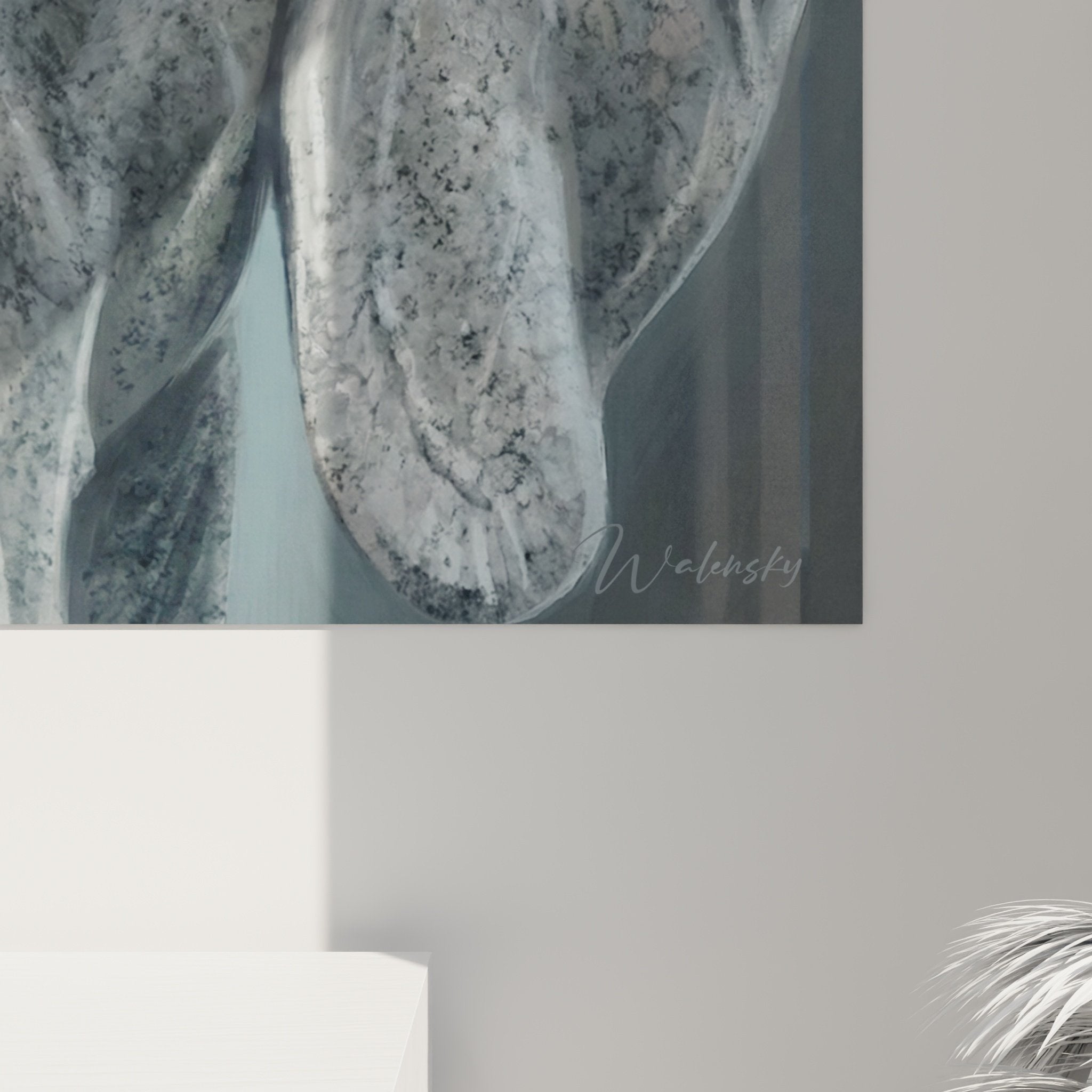 Tableau mural braque weimar portrait canin yeux heterochromie decoration interieur moderne salon