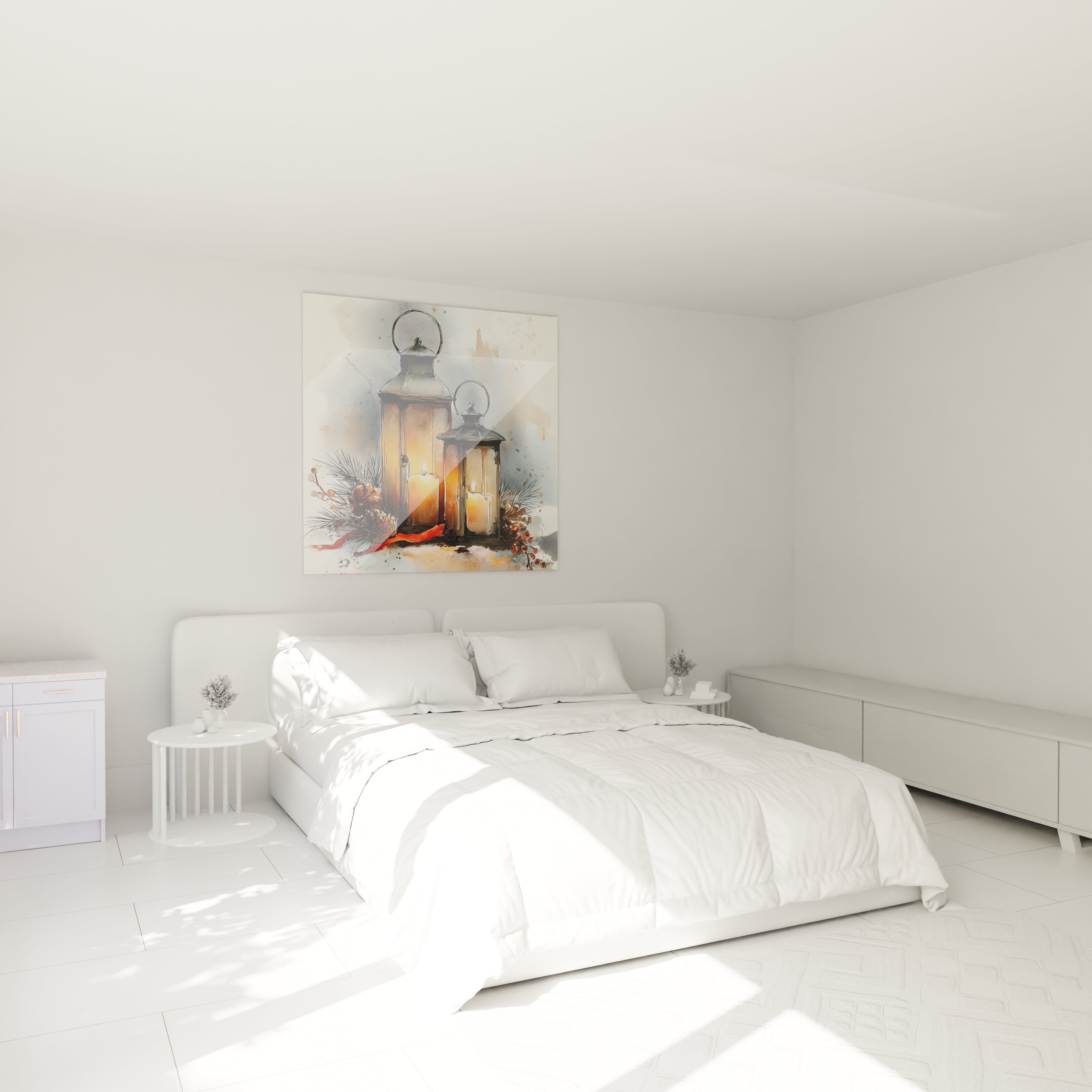 Tableau mural lanternes Noël de Walensky pour décorer une chambre moderne et lumineuse