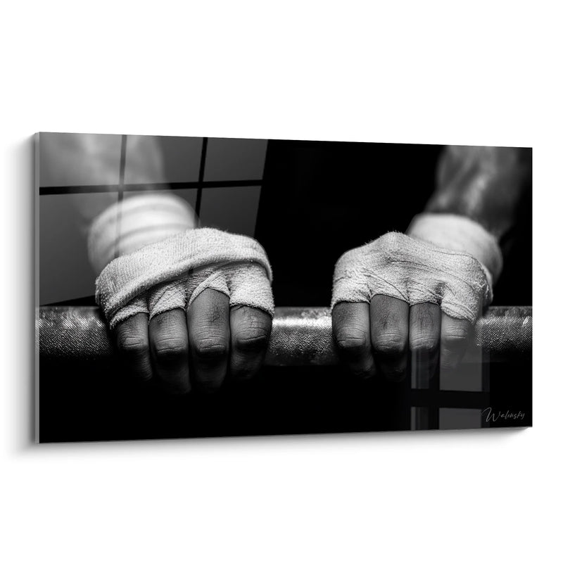 Weightlifting Wall Art - Strength and Determination - Black and White Sports Edition