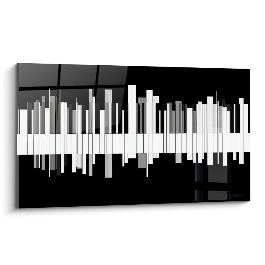Tableau Musique noir et blanc touches désaxées - Rangée décalée - Edition Musique