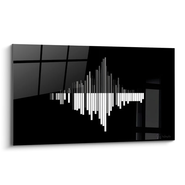 Cuadro Música blanco y negro onda sonora - Vibración congelada - Edición Música