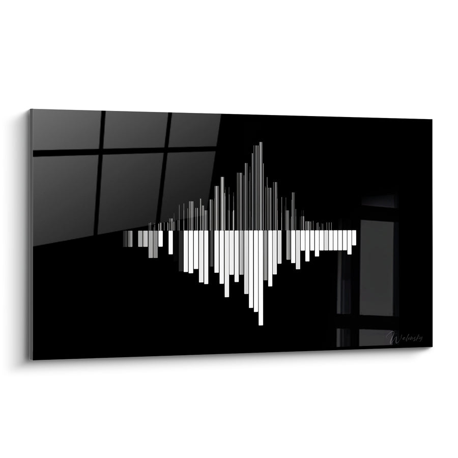 Tableau Musique noir et blanc onde sonore - Vibration figée - Edition Musique