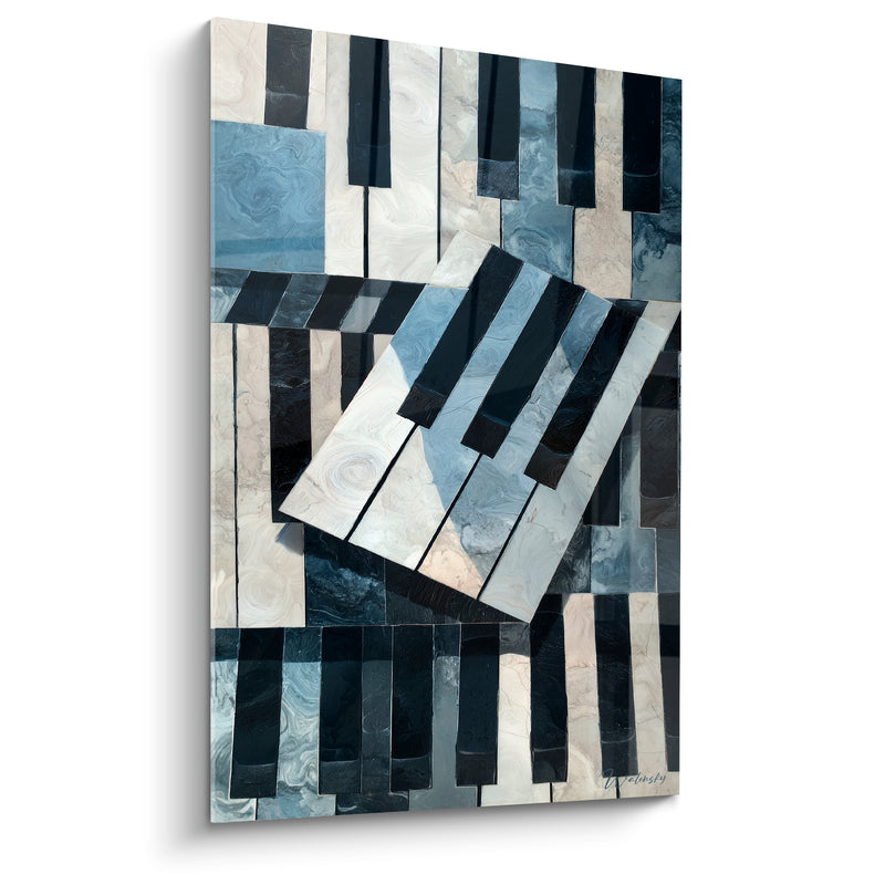 Tableau Musique touches ivoire et anthracite fragmentées - Accord fracturé - Edition Musique
