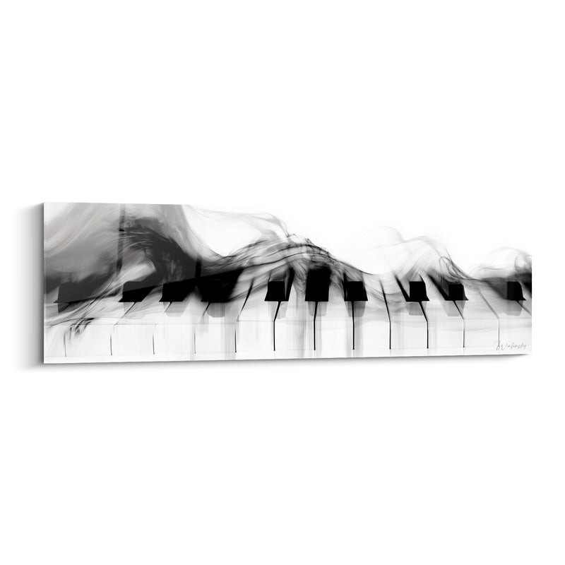 Tableau Musique noir et blanc fumée tourbillonnante - Volutes de fumée - Edition Musique