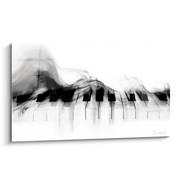 Piano Music Black and White Smoke Artwork - Smoke Swirls - Music Edition
