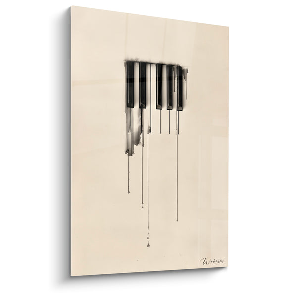 Music Painting - Black Keys Ivory Dripping - Floating Notes - Music Edition