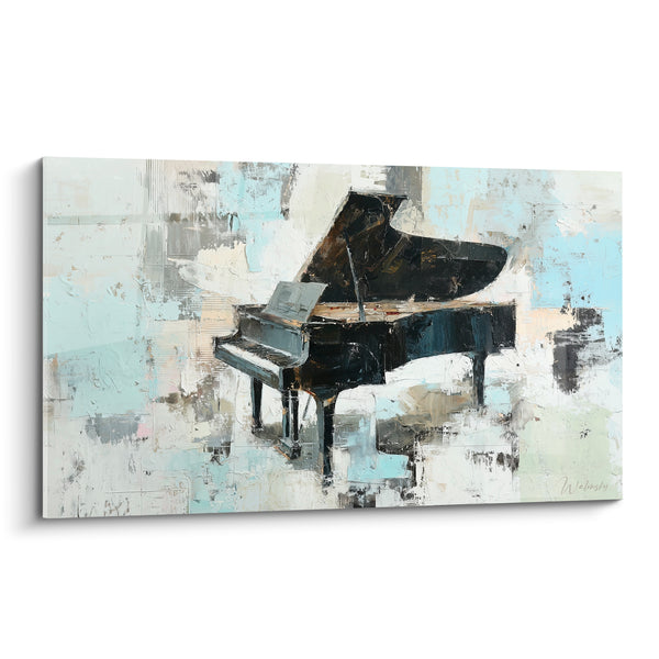 Music Painting Piano Black Pale Blue Music Stand - Sheet Music Edition