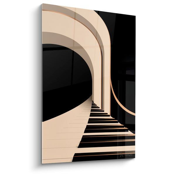 Piano Music Artwork Black Ivory Keys Golden Arches - Voyage in A Minor - Music Edition