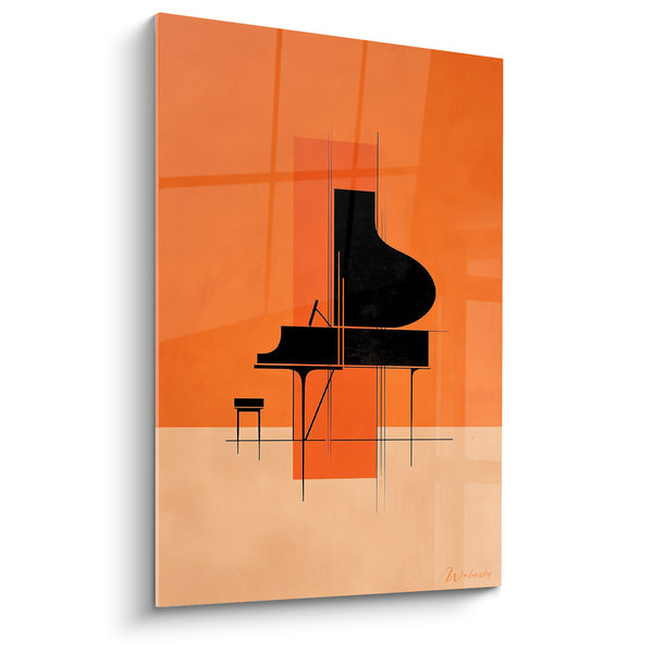 Music Painting Piano Orange Sand Geometric - Silent Repetition - Music Edition