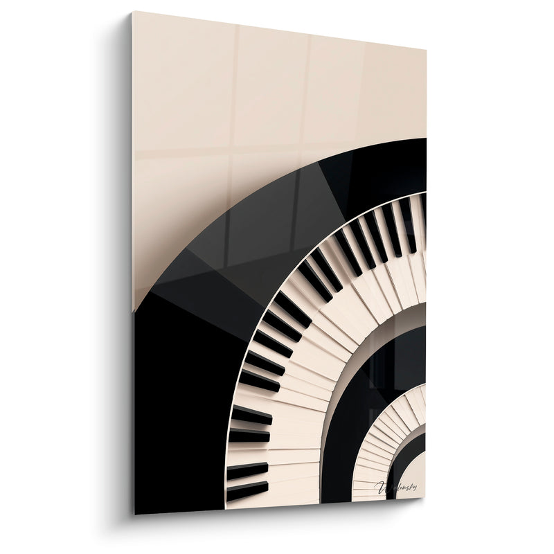 Tableau Musique touches ivoire et noir en spirale - Spirale mélodique - Edition Musique