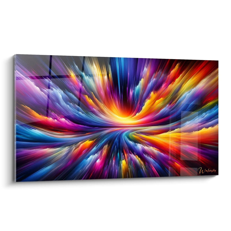 Birth of a Polychrome Sun Canvas - Multicolor Abstract Edition