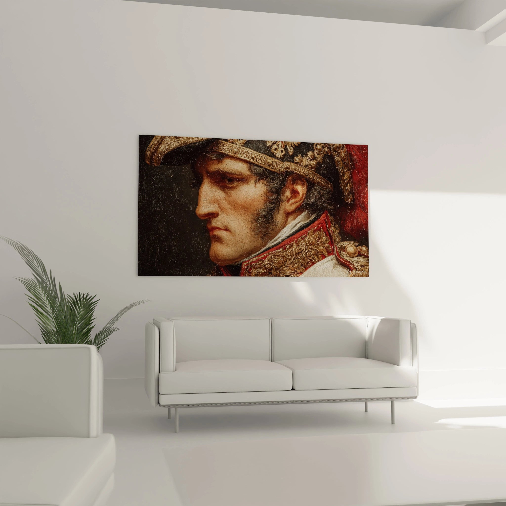 Walensky tableau Napoléon regard d'aigle mural portrait de profil classique encadré pour salon élégant