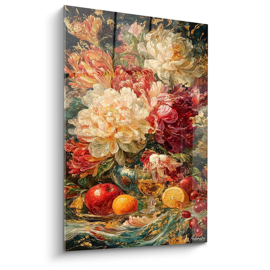 Tableau Nature Morte Feu et Nacre - édition Baroque