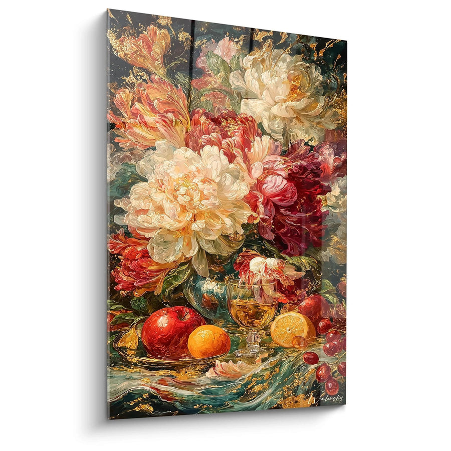 Tableau Nature Morte Feu et Nacre - édition Baroque