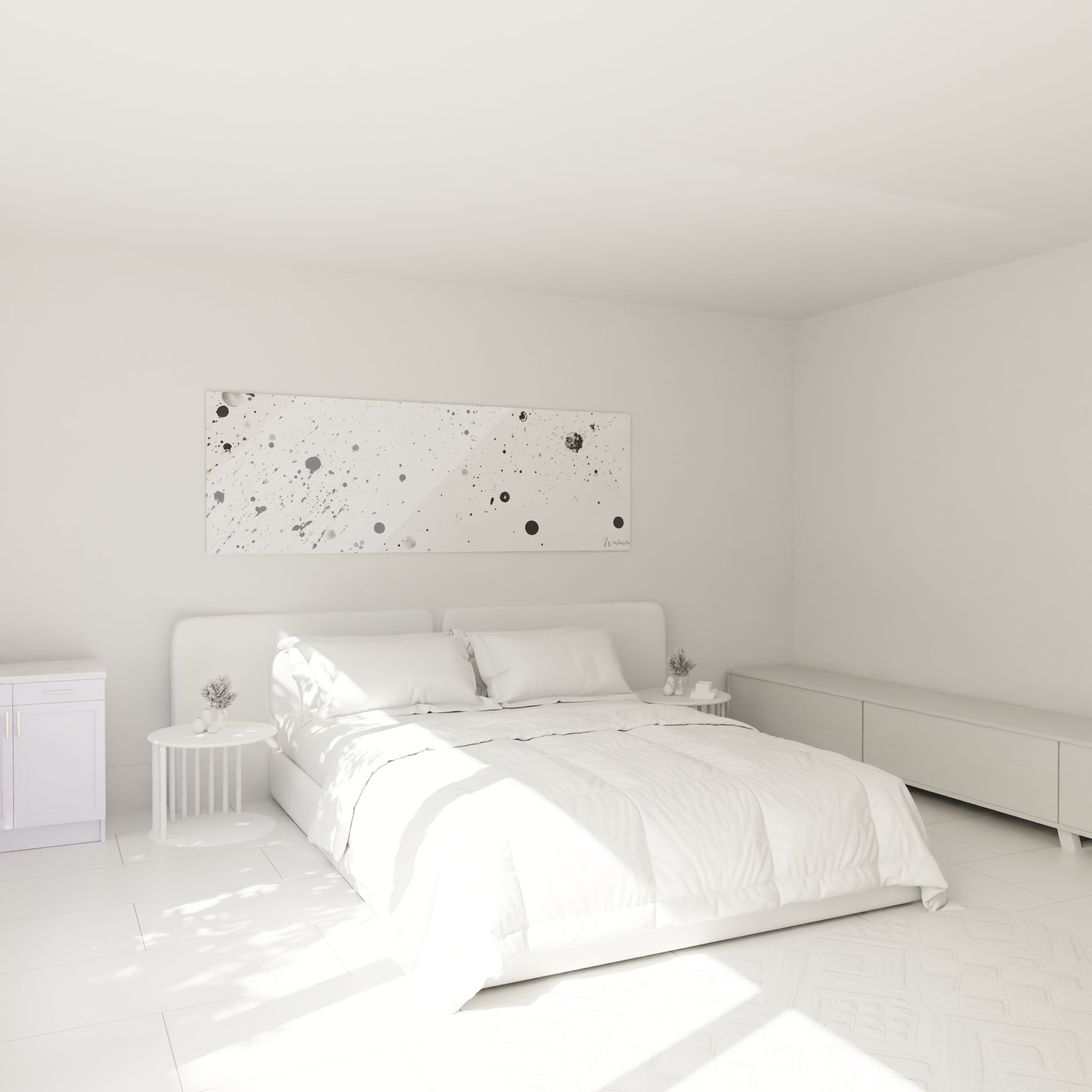 Tableau tacheté noir et blanc de Walensky pour décoration moderne de chambre