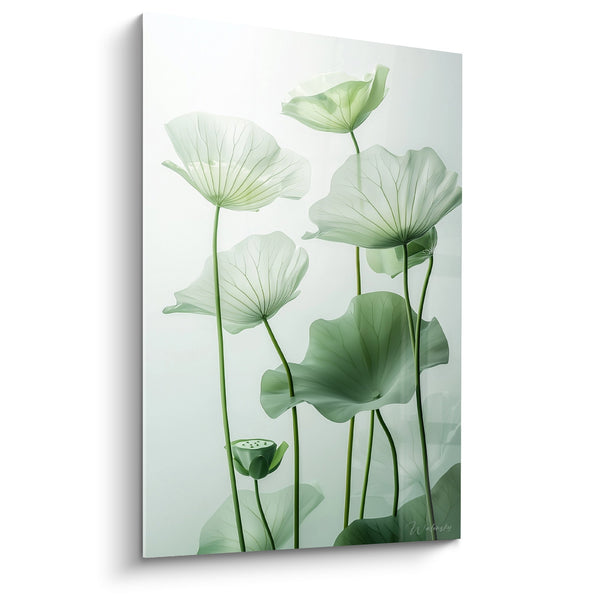 Water Lily Leaves Translucent and Aquatic Seed Capsules - Botanical Elegance - Water Lily Edition