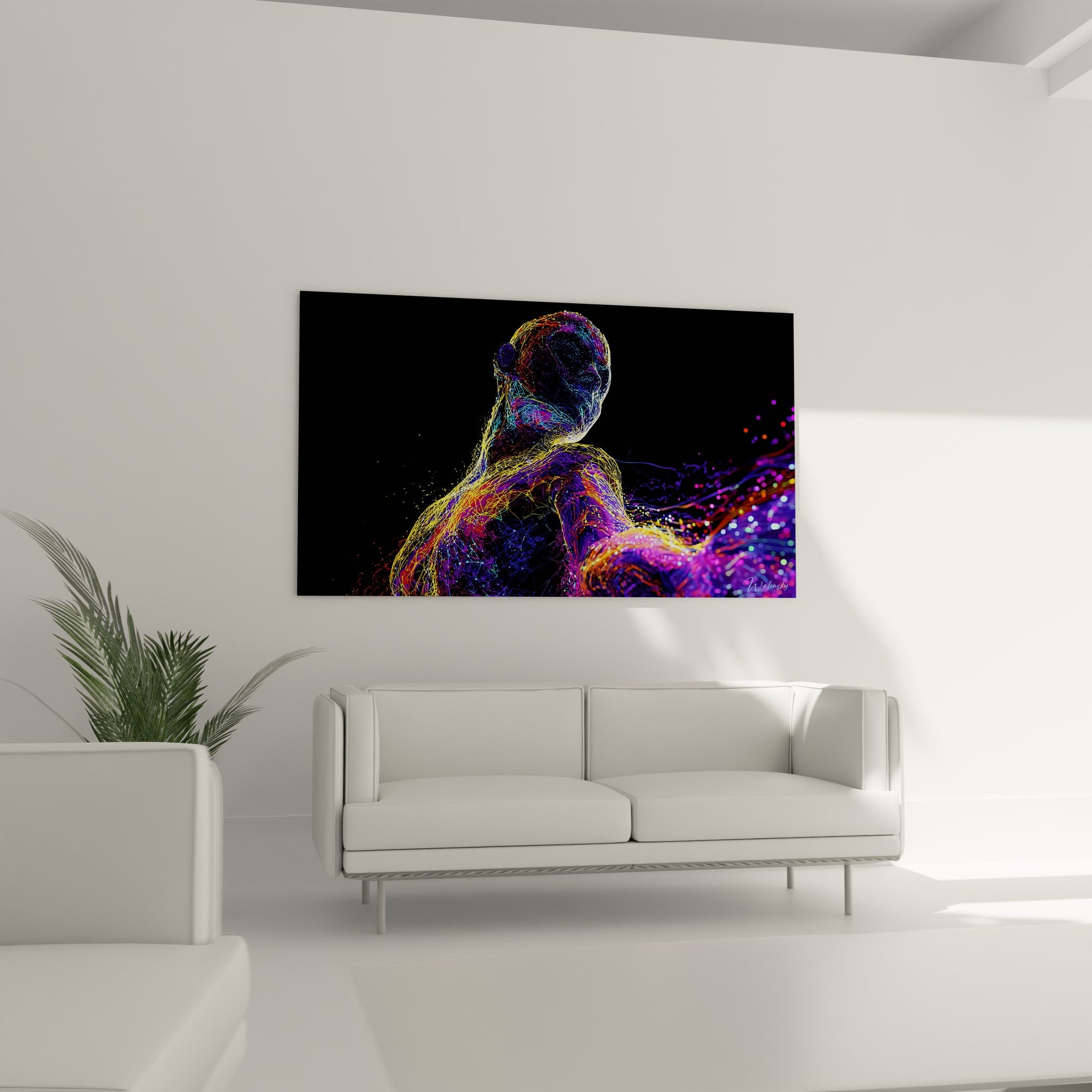 Gros plan tableau neuronal détails connexions synaptiques multicolores circuits électriques humains