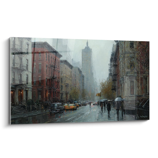 Rainy New York Street Painting - Manhattan in the Rain - New York Edition