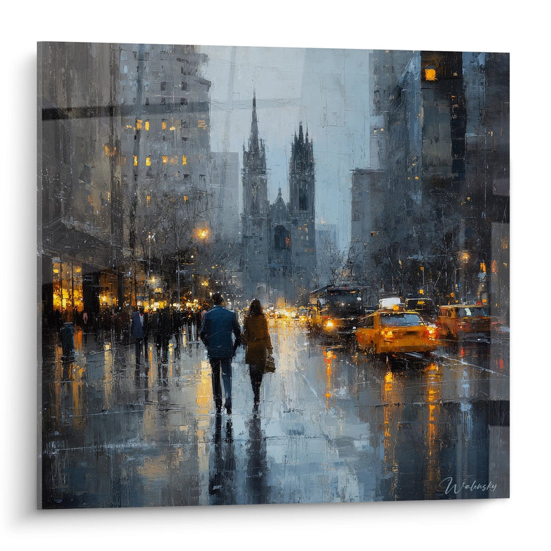 Tavolo strada di New York sotto la pioggia - Luci urbane - edizione New York