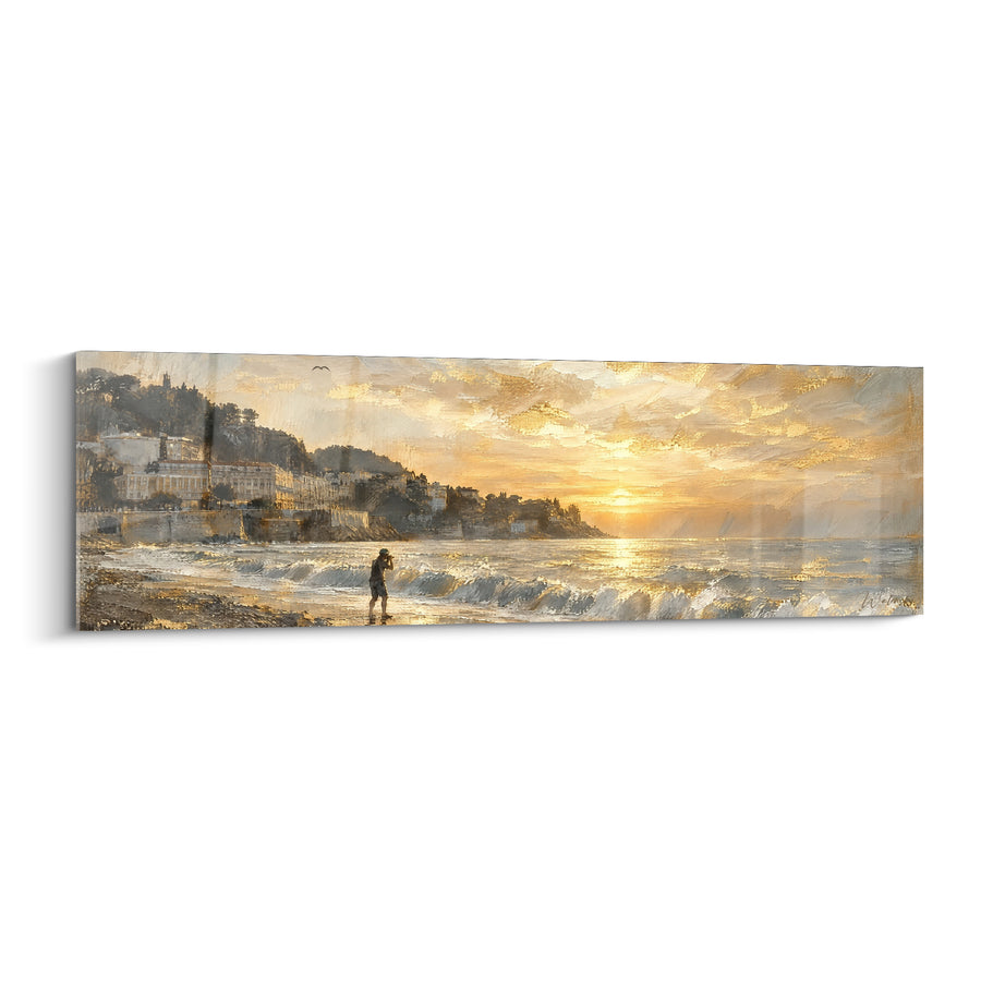 Coastal Bay Painting at Golden Sunset - Suspended Moment - Nice Edition Provence-Alpes-Côte d'Azur France